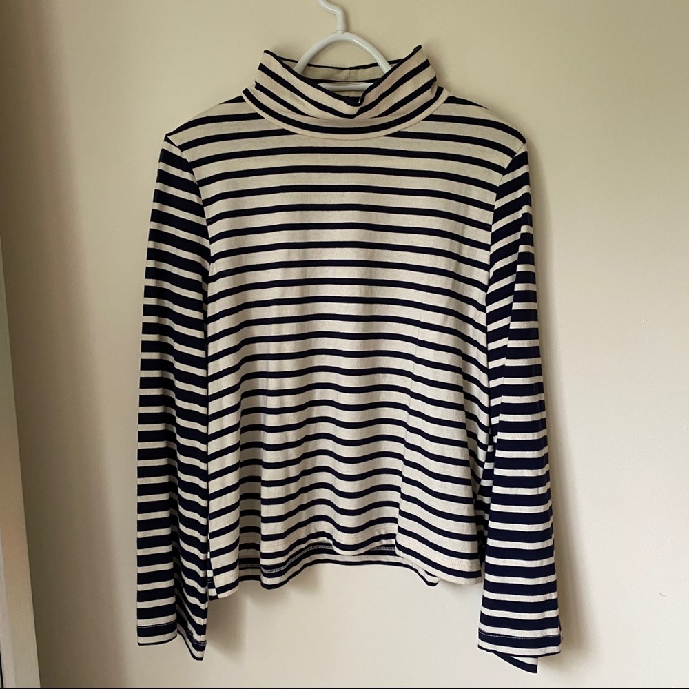 Madewell Navy/Cream Turtleneck Shirt